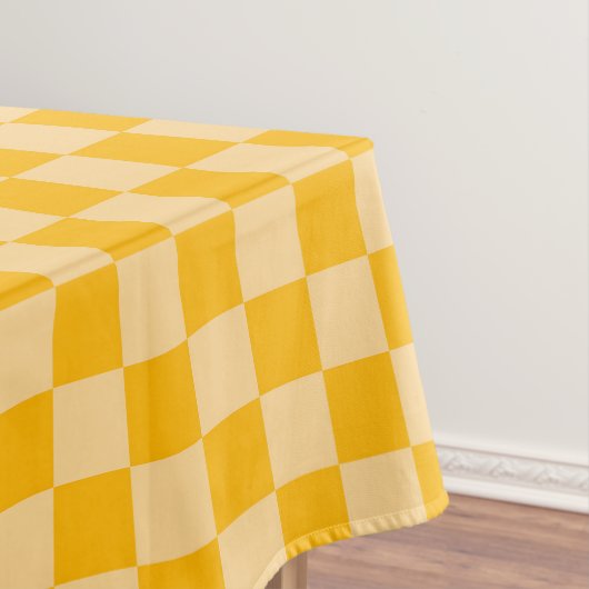 Citrus cream checkered board pattern tafelkleed (Voorbeeld)