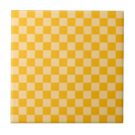 Citrus cream checkered board pattern tegeltje