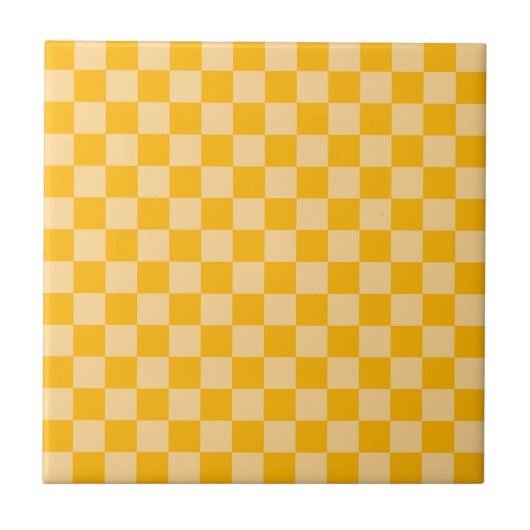 Citrus cream checkered board pattern tegeltje (Voorkant)