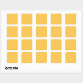Citrus cream checkered board pattern vierkante sticker (Vel)
