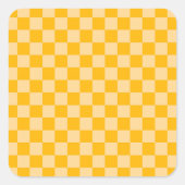 Citrus cream checkered board pattern vierkante sticker (Voorkant)