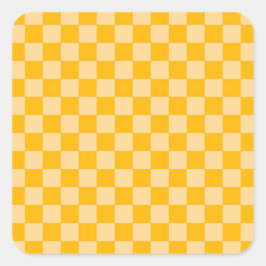 Citrus cream checkered board pattern vierkante sticker