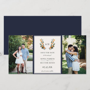 Citrus Crest Monogram Foto Save The Date