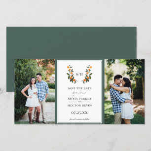 Citrus Crest Monogram Foto Save The Date