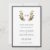 Citrus Crest Monogram Save The Date (Voorkant)
