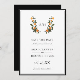 Citrus Crest Monogram Save The Date