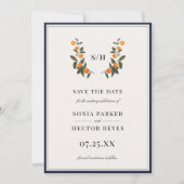 Citrus Crest Monogram Save The Date (Voorkant)