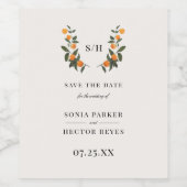 Citrus Crest Monogram Wijn Etiket (Enkel label)