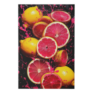 Citrus Cyclone: Een wervelwind van citroen en roze Imitatie Canvas Print