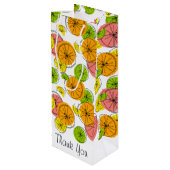 Citrus Dank u geschenkzak wijn Wijn Cadeautas (Achterkant Gekanteld)