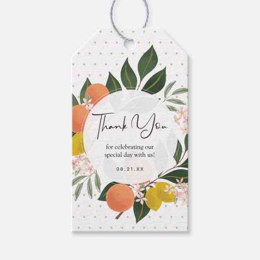 Citrus dank u Label Cadeaulabel (Voorkant)