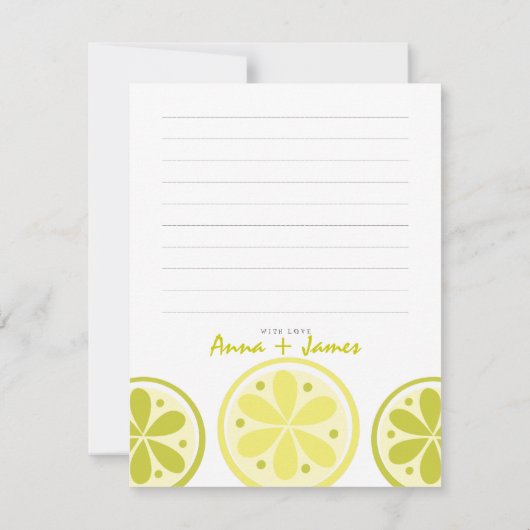 Citrus Dank u wel Bedankkaart (Achterkant)