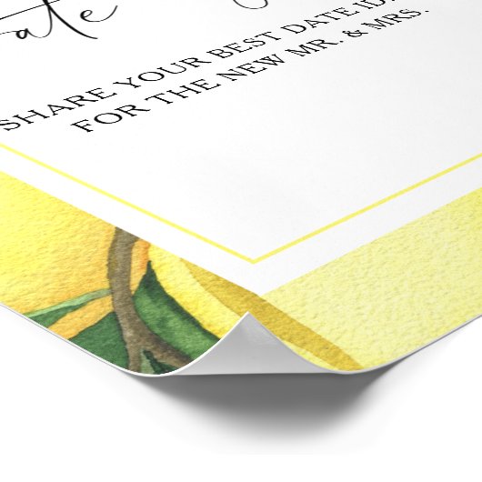 Citrus - date nachtideeën. Datum jar bridal game Poster (Hoek)