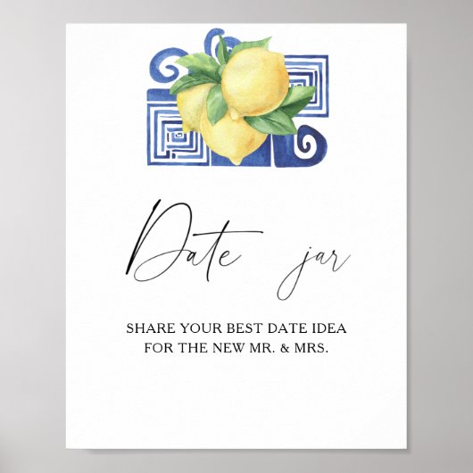 Citrus - date night ideeën. Date jar bruidsspel Poster (Voorkant)