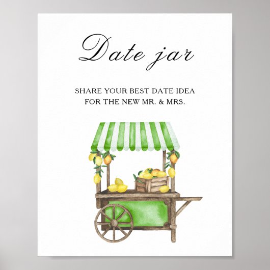 Citrus - date night ideeën. Date pot bruidsspel Poster (Voorkant)