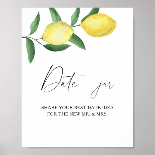 Citrus - date night ideeën. Date pot bruidsspel Poster (Voorkant)