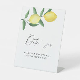 Citrus - date night ideeën. Date pot bruidsspel  Reclamebord Met Voetstuk