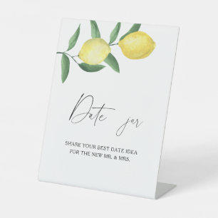 Citrus - date night ideeën. Date pot bruidsspel  Reclamebord Met Voetstuk