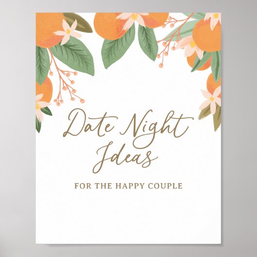 Citrus Datum Nacht Ideeën Vrijgezellenfeest Teken Poster (Voorkant)