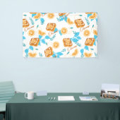 Citrus Delight gebak en bladeren dessert patroon Spandoek (Beurs)