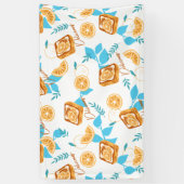 Citrus Delight gebak en bladeren dessert patroon Spandoek (Verticaal)