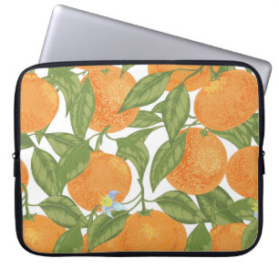 Citrus Delight: Mandarijn  Patroon Laptop Sleeve
