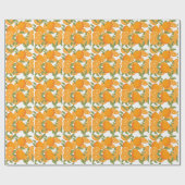 Citrus Delight: Oranje fruitpatroon Cadeaupapier (Vlak)