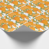 Citrus Delight: Oranje fruitpatroon Cadeaupapier (Hoek)