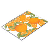 Citrus Delight: Oranje fruitpatroon Notitieboek (Linkerzijde)