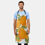 Citrus Delight: Oranje fruitpatroon Schort (Gedragen)