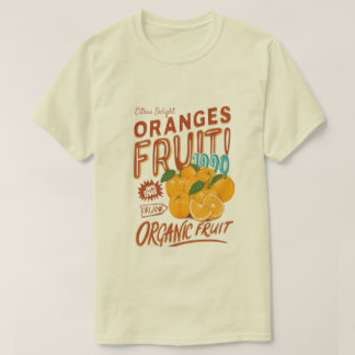 "Citrus Delight" – Organic Orange Retro Tee T-shirt