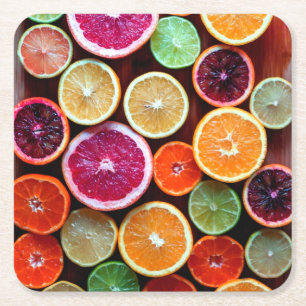 Citrus Dream Lemon Limoen Oranje Fruit Kartonnen Onderzetters