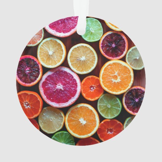 Citrus Dream Lemon Limoen Oranje Fruit Ornament (achterkant)