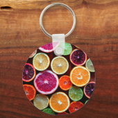 Citrus Dream Lemon Limoen Oranje Fruit Sleutelhanger (Voorkant)