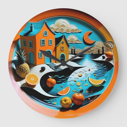 Citrus Dreamscape Grote Klok (Voorkant)