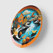 Citrus Dreamscape Ronde Klok (Hoek)