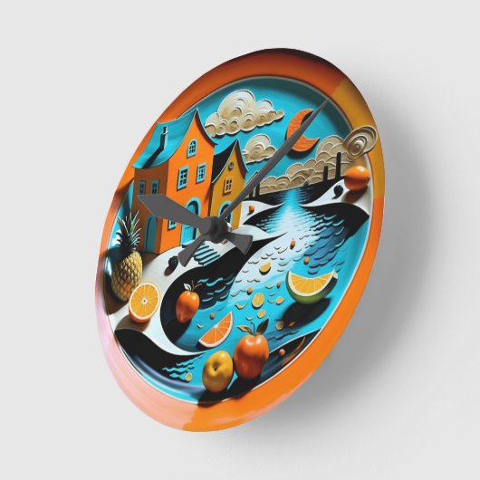 Citrus Dreamscape Ronde Klok (Hoek)