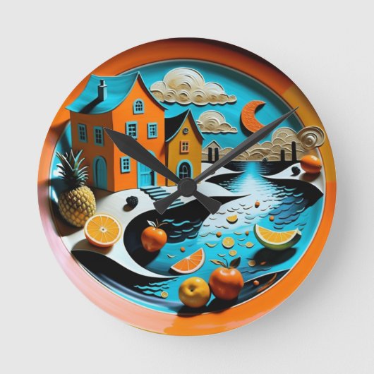 Citrus Dreamscape Ronde Klok (Voorkant)