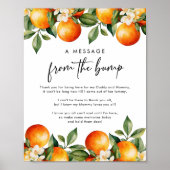 Citrus Een bericht van de Bump Baby shower Sign Poster (Voorkant)