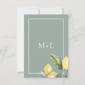 Citrus Elegante Mediterrane bruiloft Save The Date (Achterkant)