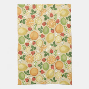 Citrus en aardbeien theedoek