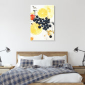 Citrus- en bess botanische mixed media canvas afdruk (Insitu (Slaapkamer))