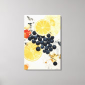 Citrus- en bess botanische mixed media canvas afdruk (Voorkant)
