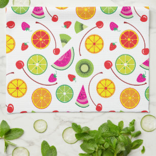 Citrus en bessen theedoek
