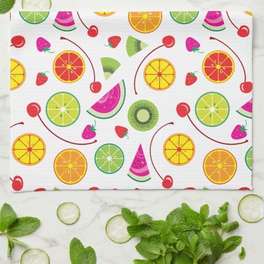 Citrus en bessen theedoek (Gevouwen)