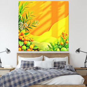 Citrus en bladeren Graphic Canvas Afdruk