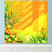 Citrus en bladeren Graphic Canvas Afdruk (Insitu (Houten vloer))