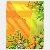 Citrus en bladeren Graphic Fleece Deken (Voorkant)