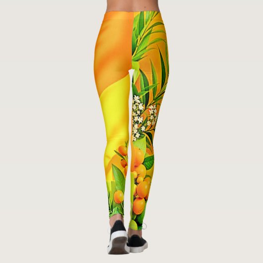 Citrus en bladeren Graphic Leggings (Achterkant)