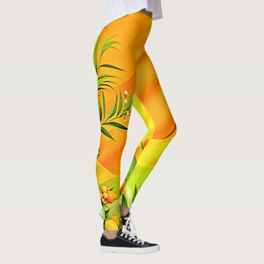 Citrus en bladeren Graphic Leggings (Rechts)